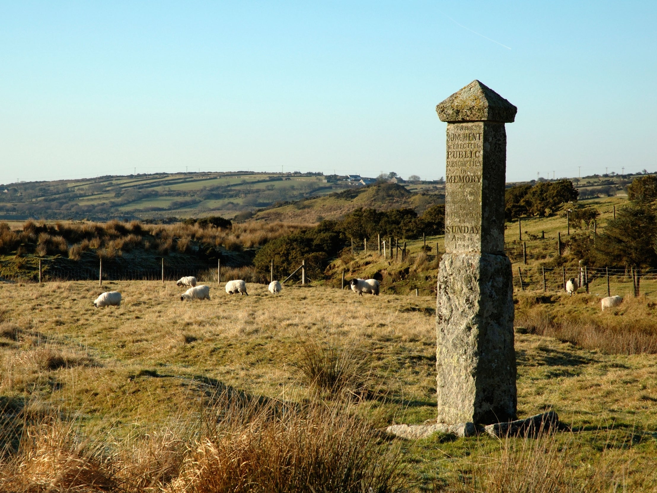 The memorial to Charlotte Dymond, found dead on Bodmin Moor with her throat cut from ear to ear