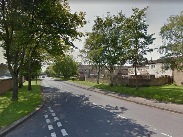 The dog walker was attacked on Silver Link Road in Tamworth, Staffordshire, on Sunday morning