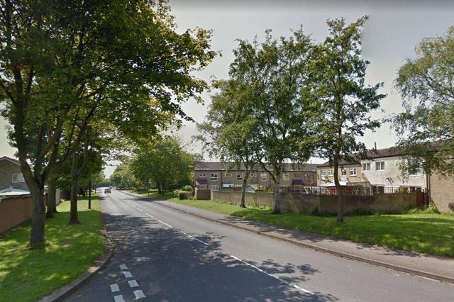 The dog walker was attacked on Silver Link Road in Tamworth, Staffordshire, on Sunday morning