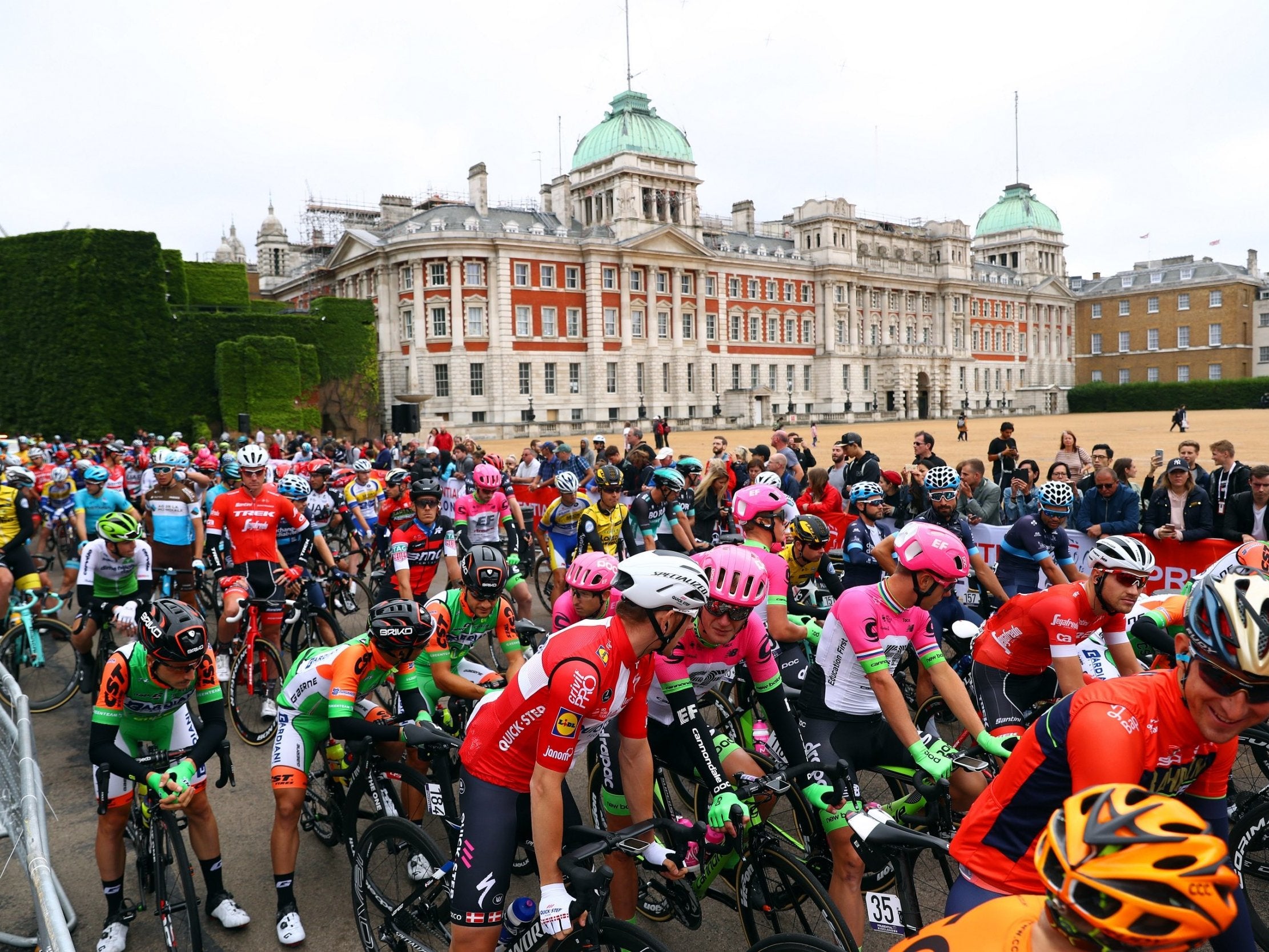 A man died while competing in the RideLondon-Surrey 100 on Sunday