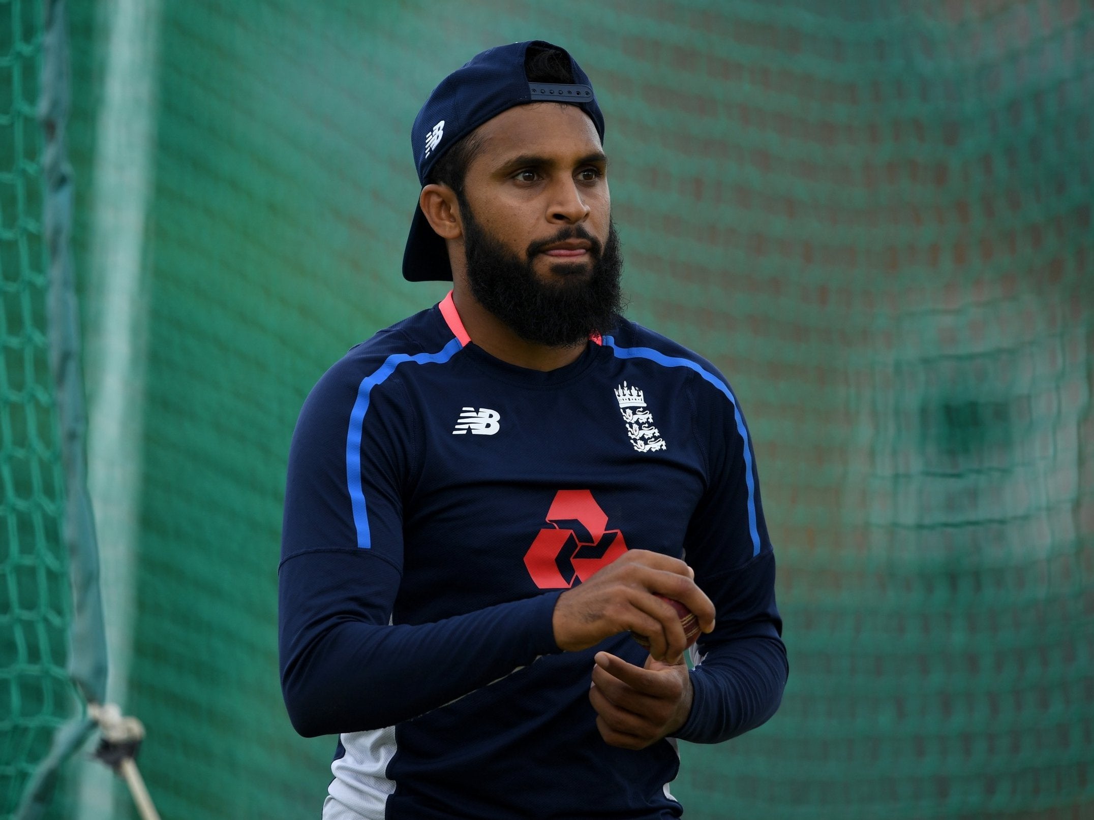 Adil Rashid of England waits to bowl during a nets session at Edgbaston