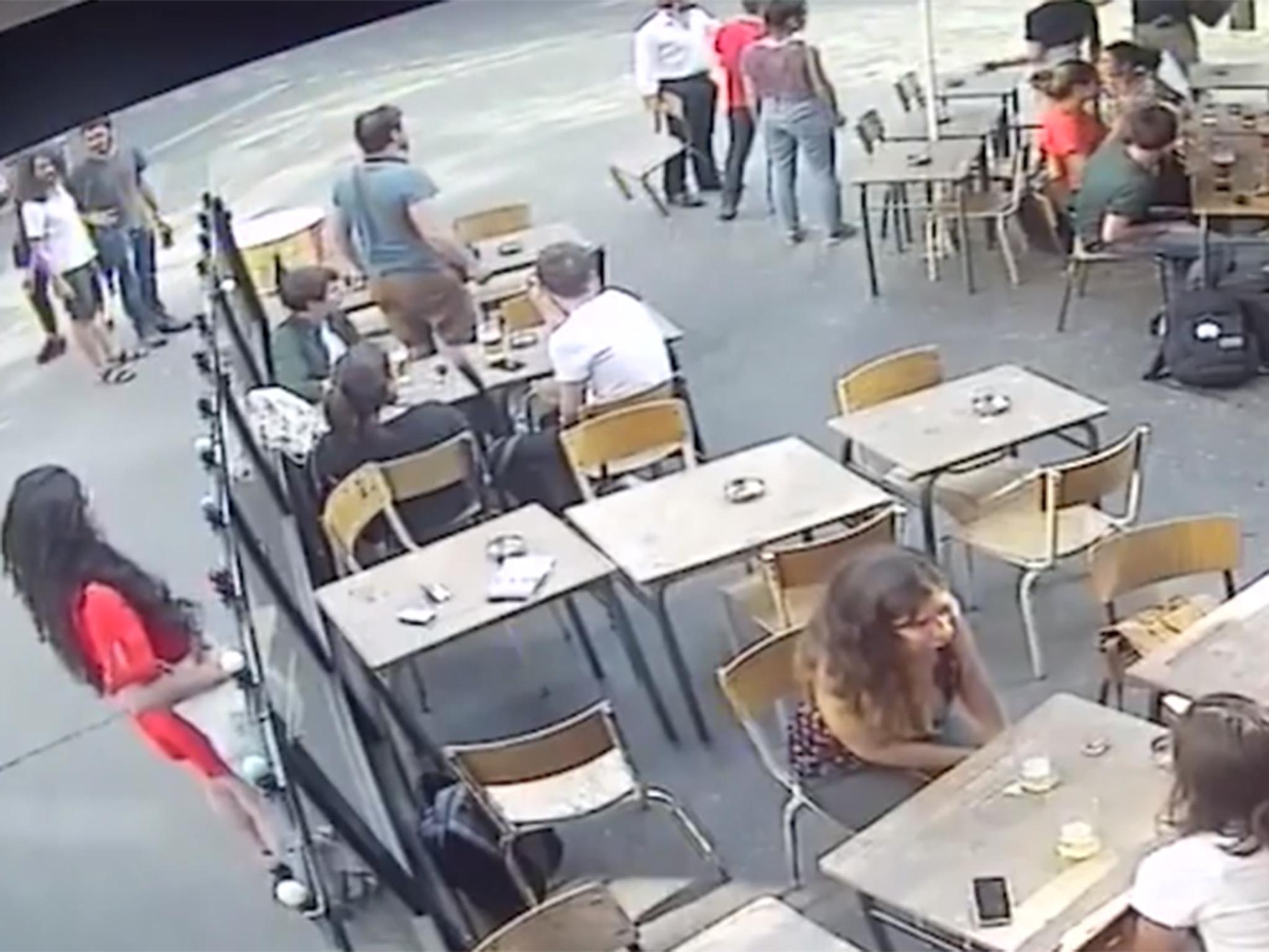 CCTV shows woman being slapped in the face after telling harasser to 'shut up '