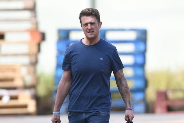 Tommy Robinson, real name Stephen Yaxley-Lennon, leaving HMP Onley near Rugby on 1 August 2018