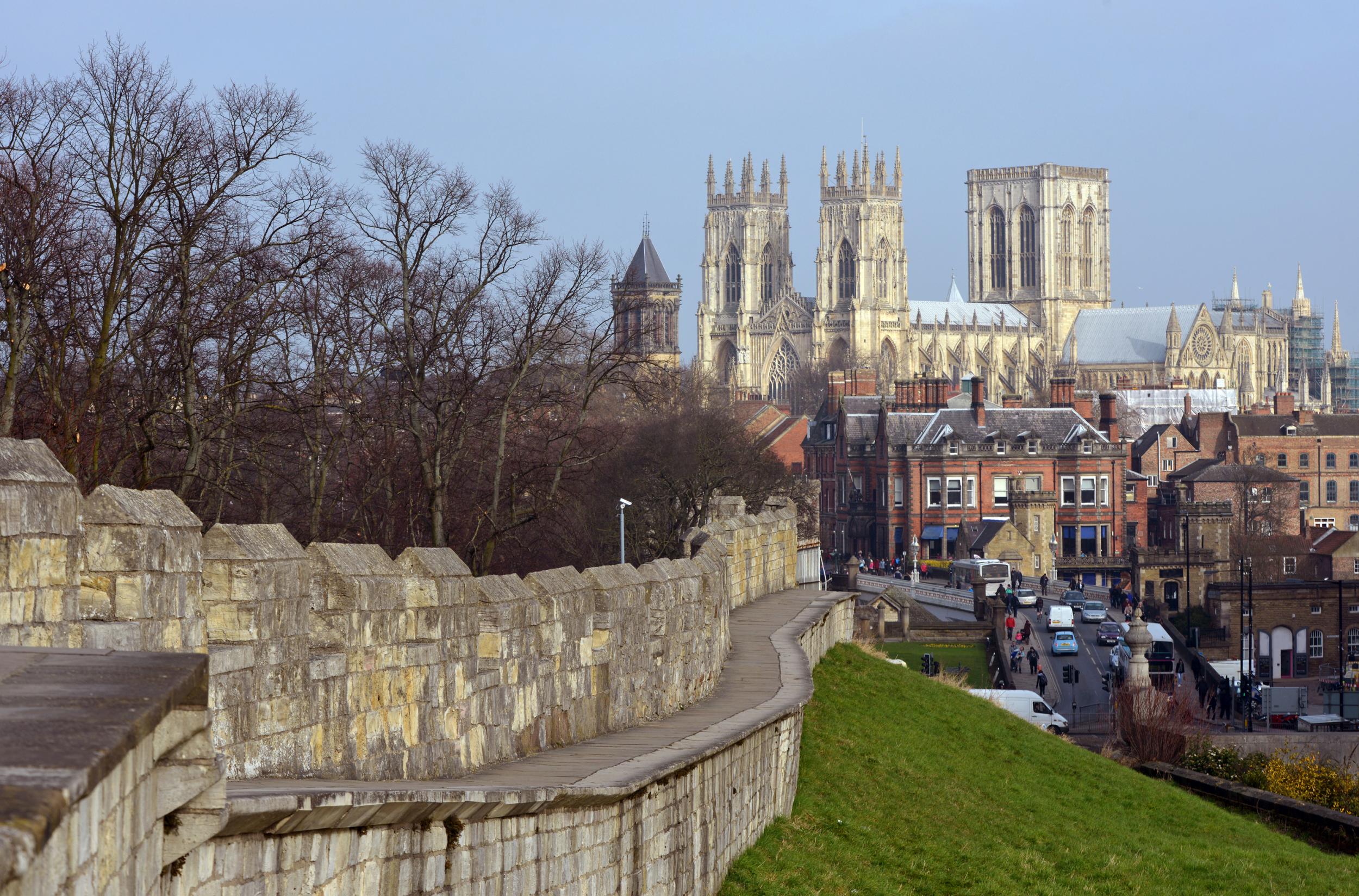 The York City Walls, with the Minster in the background