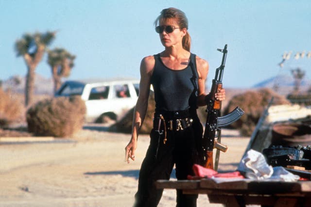 ‘I didn’t want to be Linda-Hamilton-arms for my entire career’: Hamilton in ‘Terminator 2: Judgment Day’ (Rex)