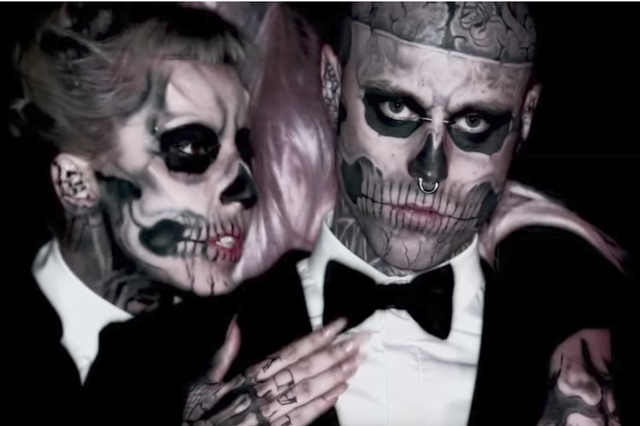 Rick Genest (left) who starred in Lady Gaga's video for 'Born This Way', has been found dead aged 32