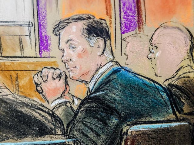 Former Trump campaign manager Paul Manafort in a courtroom sketch