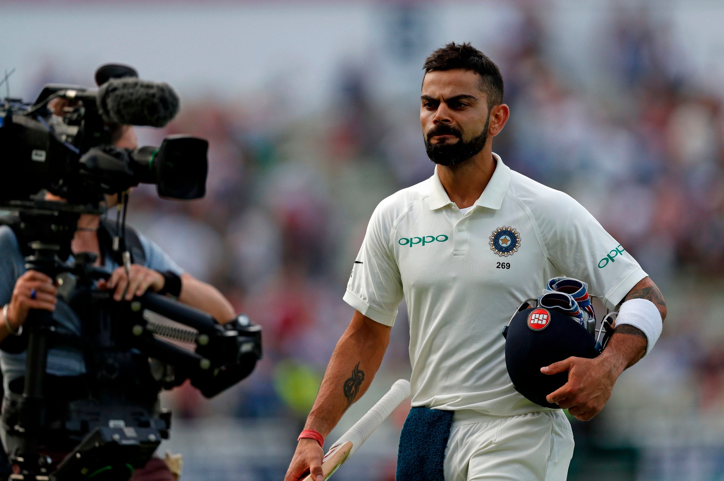 Virat Kohli remained at the crease at close