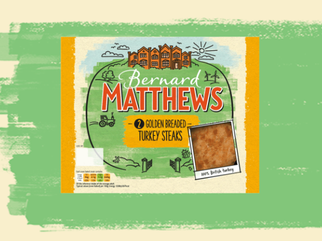 Bernard Matthews turkey and chicken products, as seen on the company website, depict the outdoors with trees, plants and a tractor