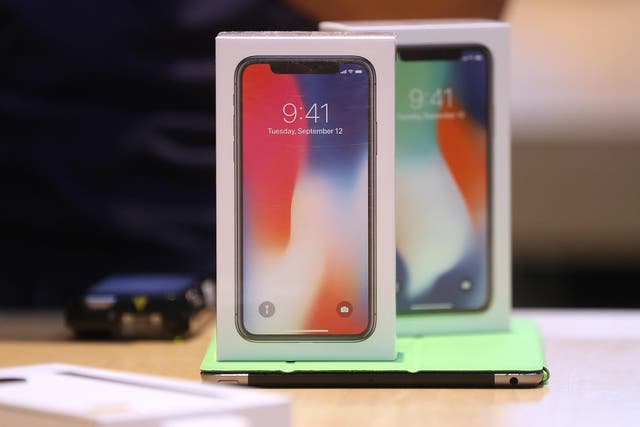 The new iPhone X is displayed at an Apple Store on November 3, 2017 in Palo Alto, California