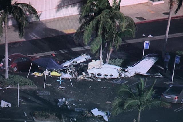 CBS LA's "eye in the sky" Desmond Shaw captured this image of the deadly plane crash that ended in a California parking lot.