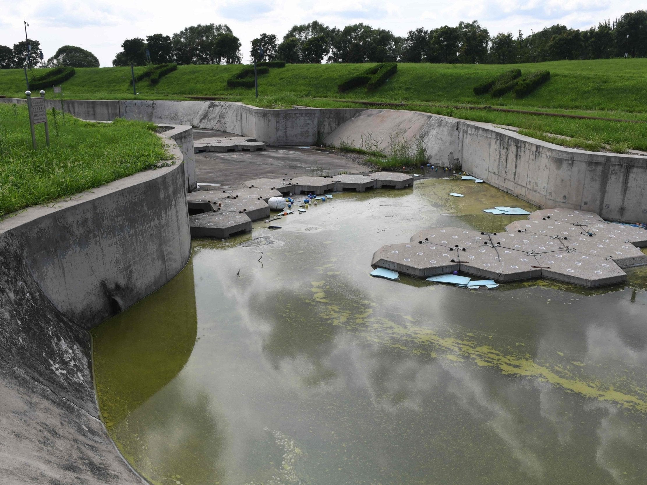 The whitewater kayaking stadium built for the 2008 Beijing Olympic Games is now in disrepair