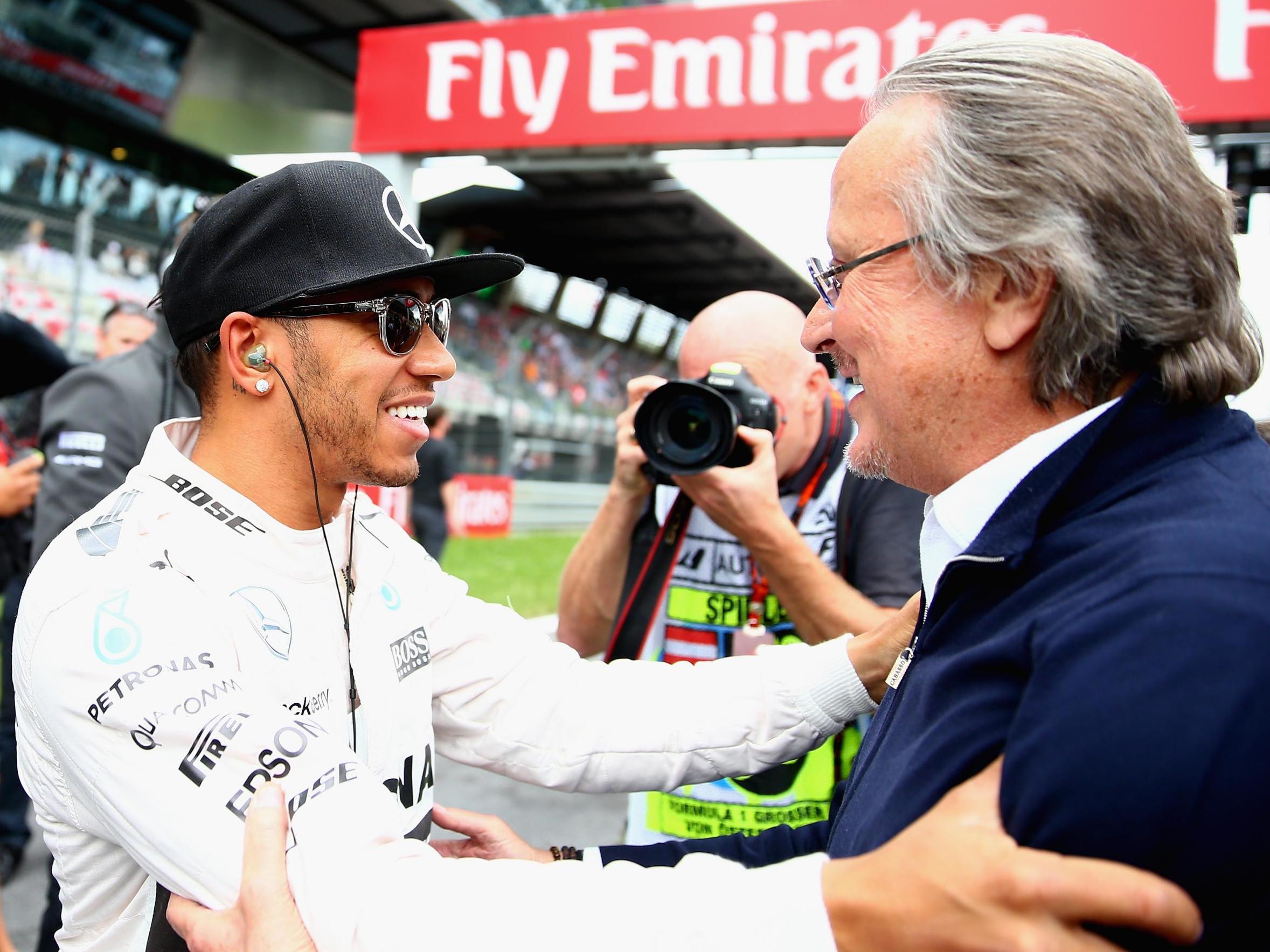 Mansour Ojjeh with Lewis Hamilton at the 2015 Austrian Grand Prix