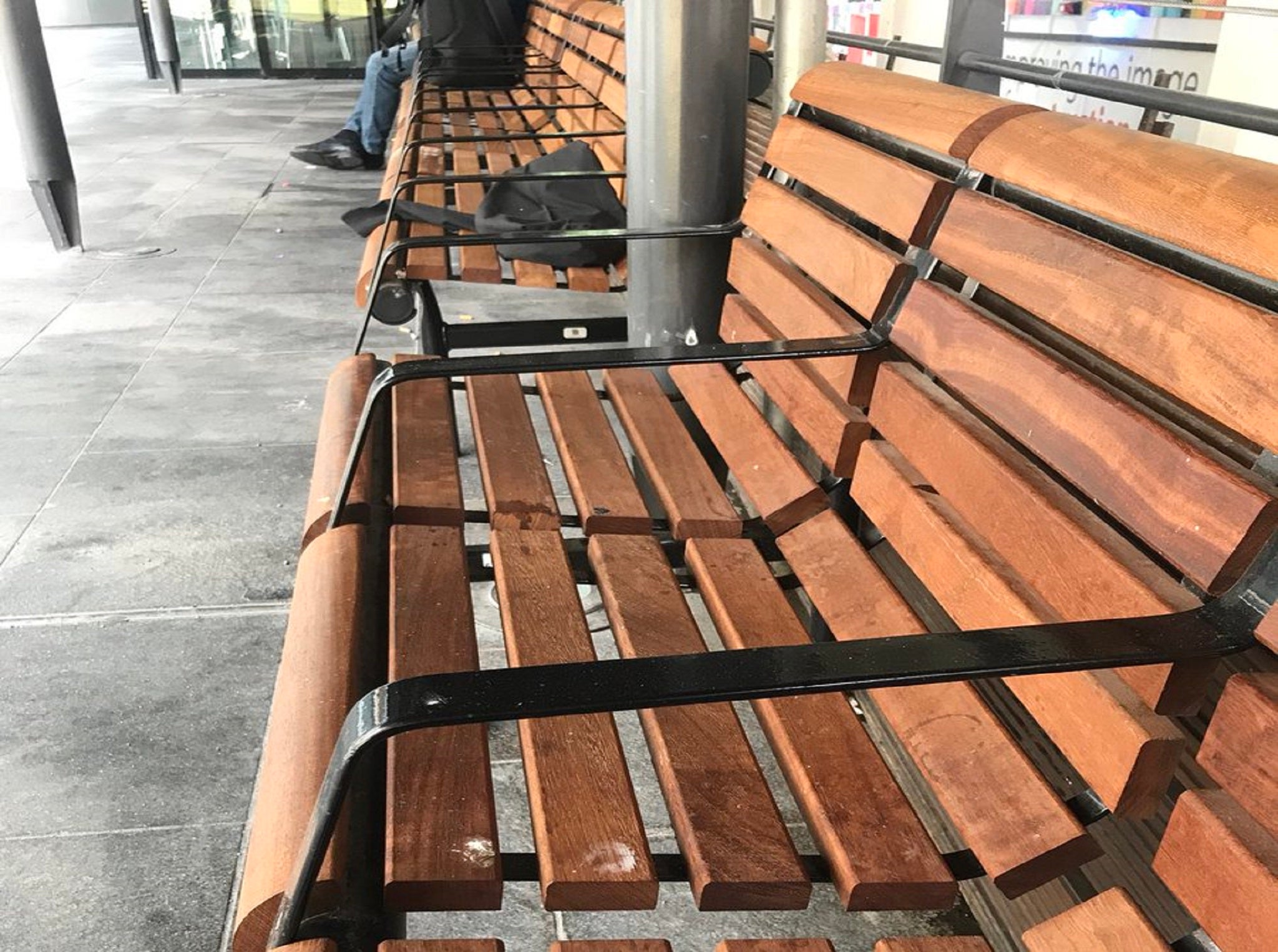 New benches which include metal armrests were recently installed on the LSE campus in central London