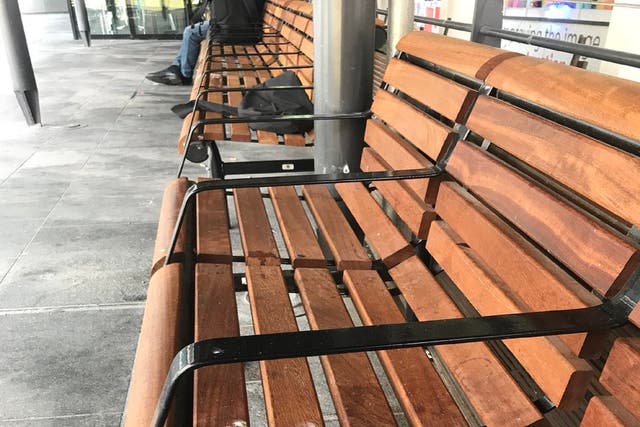 New benches which include metal armrests were recently installed on the LSE campus in central London