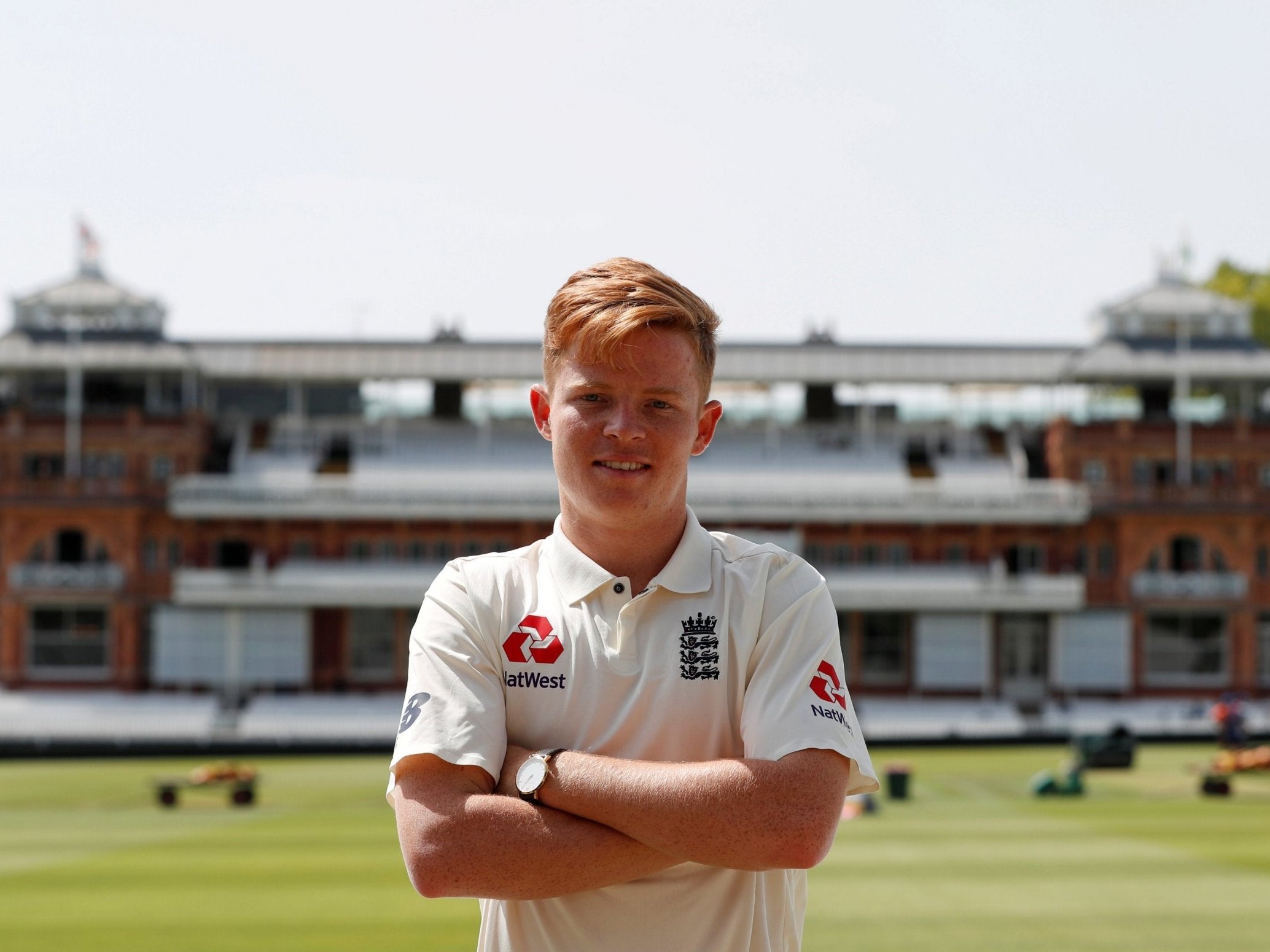 Ollie Pope poses at Lord’s after his Test call-up