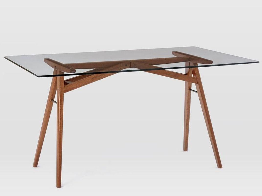 10 Best Desks The Independent The Glass Top Lets You Appreciate Angled Legs And Walnut Stained Solid Wood In All Its Beauty