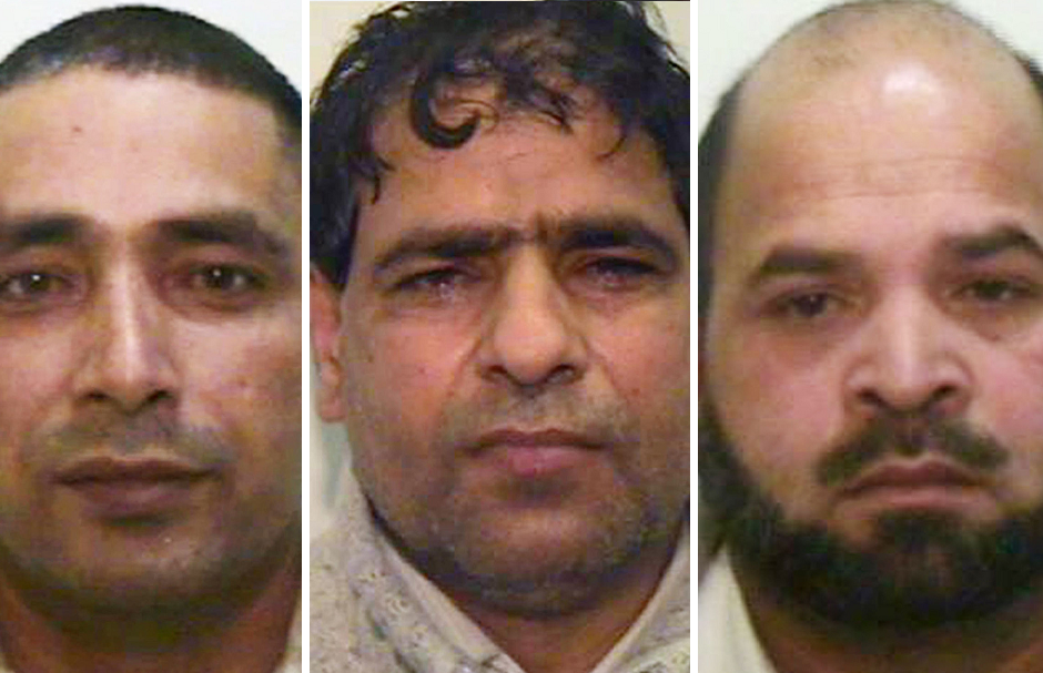Victims report seeing their abusers (from left) Adil Khan, Abdul Aziz and Qari Abdul Rauf on the streets of the Lancashire town