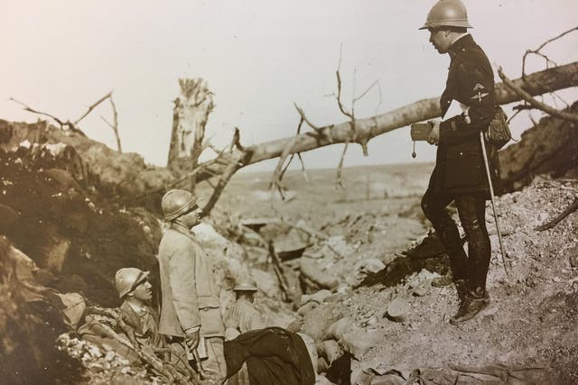 A hitherto unpublished photograph from the exhibition of the French army in the First World War