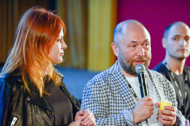 Screenwriter Olga Kharina and producer Timur Bekmambetov promoting 'Unfriended: Dark Web'