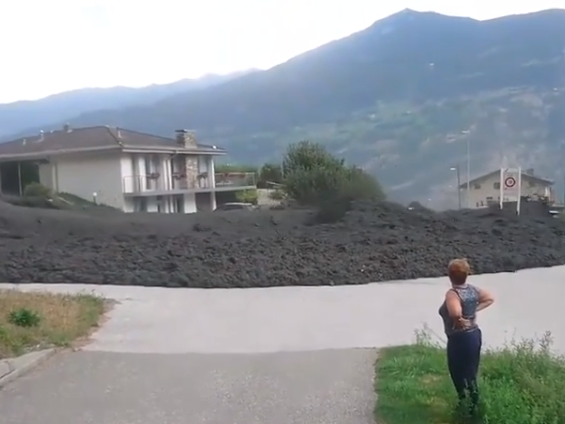Mudslide descends on Swiss village following heavy rain