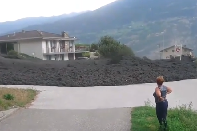 Mudslide descends on Swiss village following heavy rain