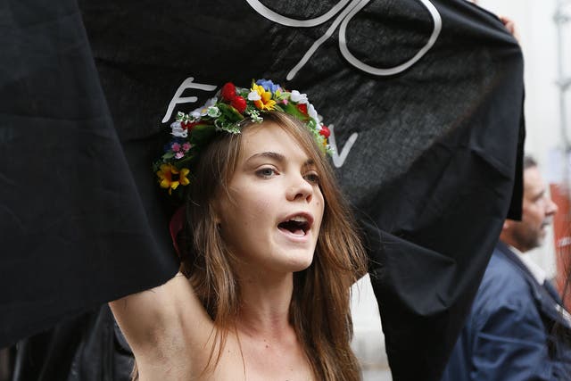 The Femen activist often led bare-breasted demonstrations, saying ‘naked bodies and politics: it’s an explosive combination’