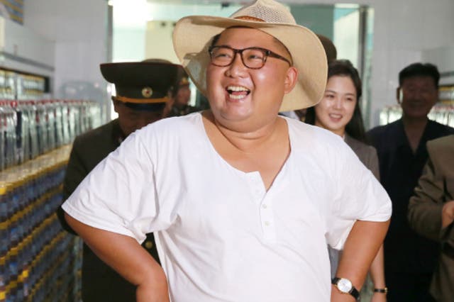North Korean leader Kim Jong-un on a recent tour of a fish-pickling factory