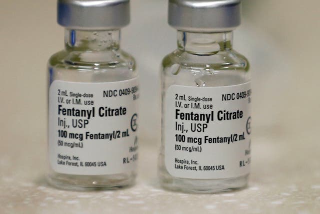 Small vials of fentanyl are shown in the inpatient pharmacy at the University of Utah Hospital in Salt Lake City