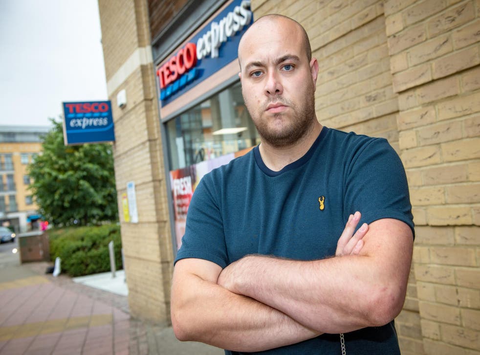 Matthew Brackley, 27, said he was 'manhandled' out of the supermarket by a security guard