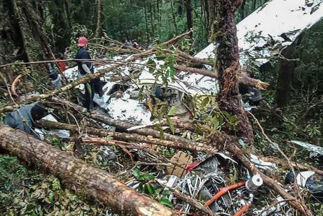 Site of plane crash in remote Papua region in Indonesia