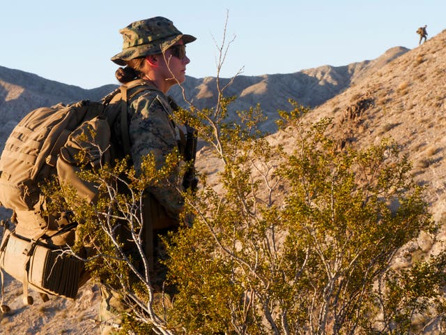 First Lt Hierl’s promotion comes just a year after she became one of only two women to pass through the force’s famously tough 13 week infantry officer course