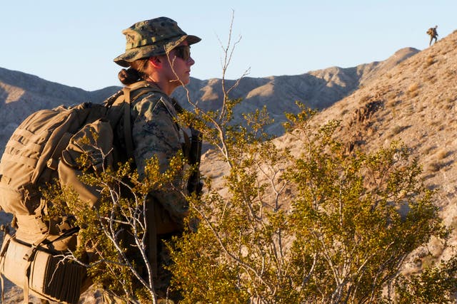 First Lt Hierl’s promotion comes just a year after she became one of only two women to pass through the force’s famously tough 13 week infantry officer course
