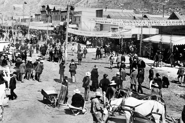 Dawson City during the Klondike Gold Rush between 1896 and 1899
