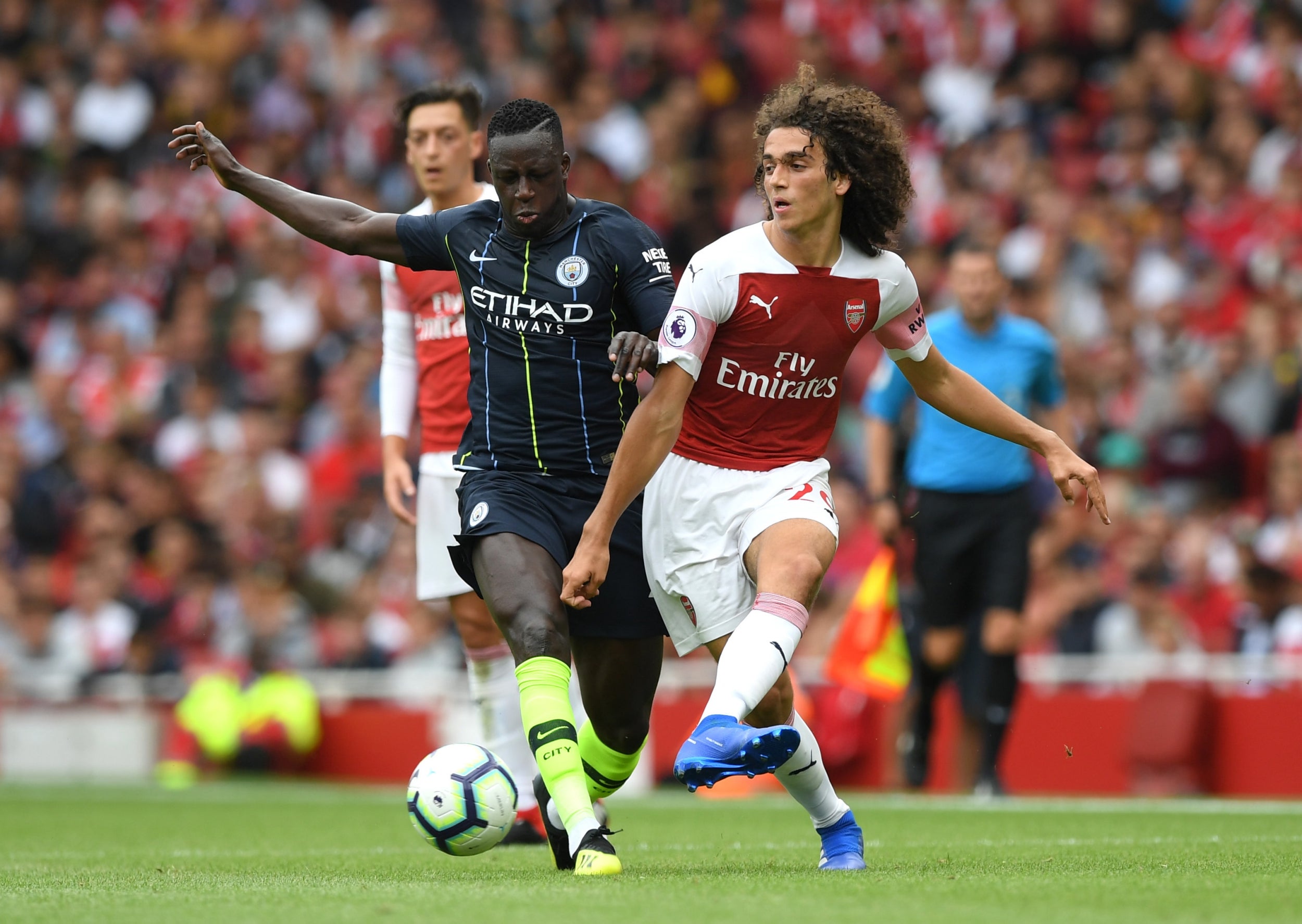 The Arsenal teenager in action against Manchester City