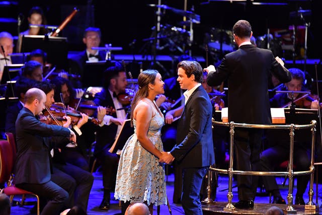Mikaela Bennett as Maria and Ross Leiktes as Tony in ‘West Side Story’ at the BBC Proms with John Wilson and the John Wilson Orchestra