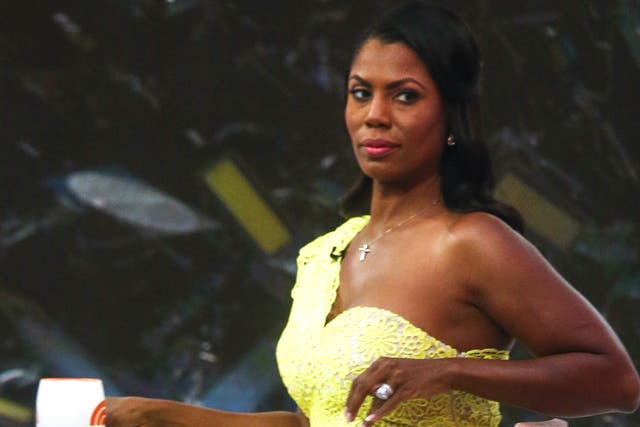 Omarosa Manigualt-Newman waits to promote her new book, titled "Unhinged," on The 'Today Show' 13 August 2018.