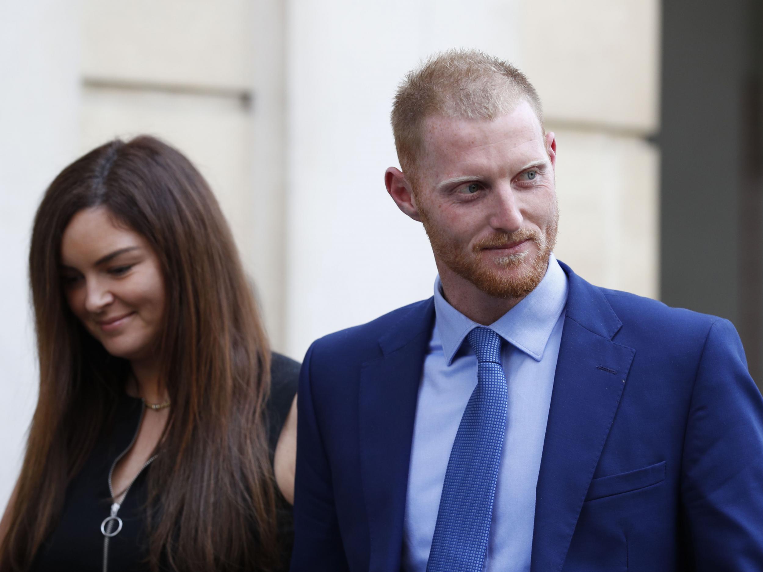 England cricketer Ben Stokes and his wife Clare leave Bristol Crown Court as the trial broke for the day