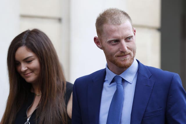 England cricketer Ben Stokes and his wife Clare leave Bristol Crown Court as the trial broke for the day