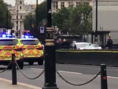 Video shows moment armed police swarm crashed parliament car