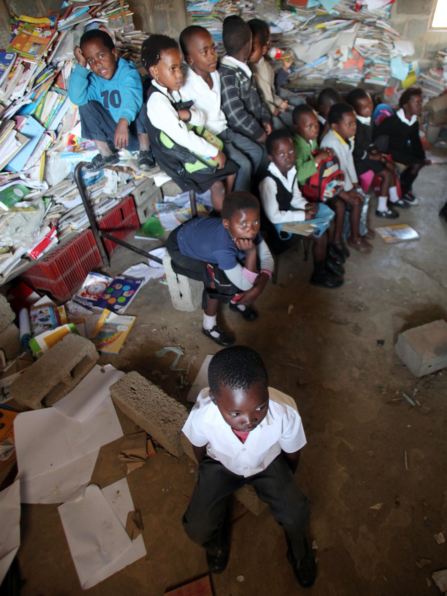 Pupils in their classroom in Eastern Cape, South Africa