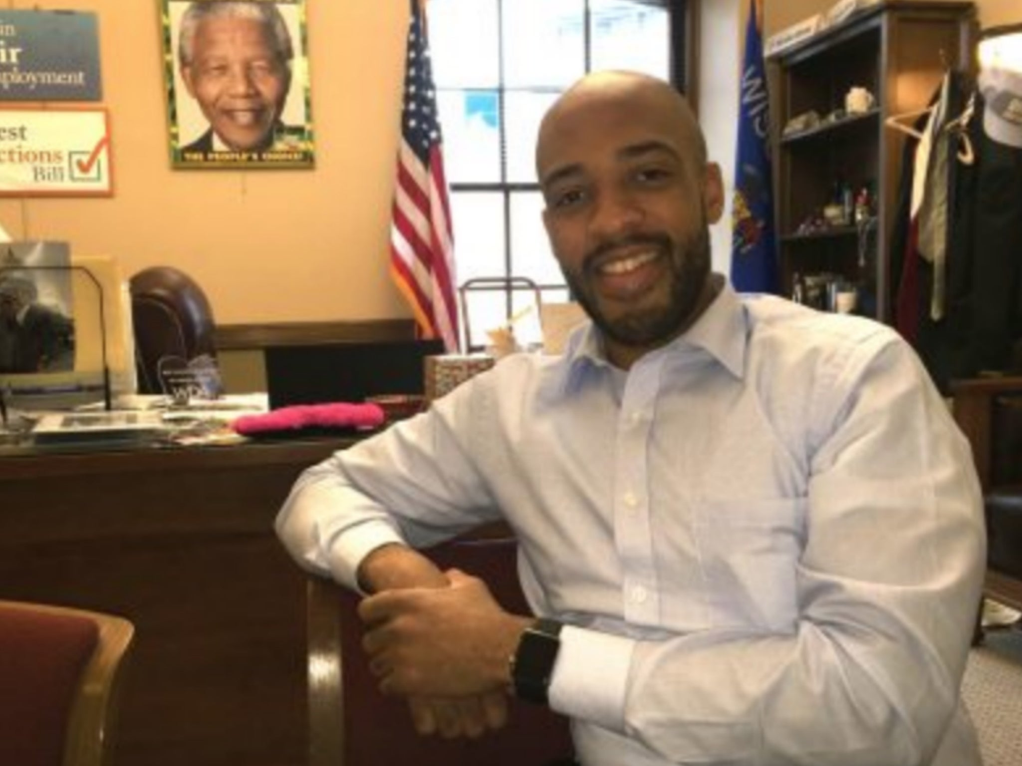 Mandela Barnes, a Democrat running for Lieutenant Governor in Wisconsin, was left out of newspaper notices and had to prove he was alive after a TV news report about a motorcycle accident the day before the primary election.