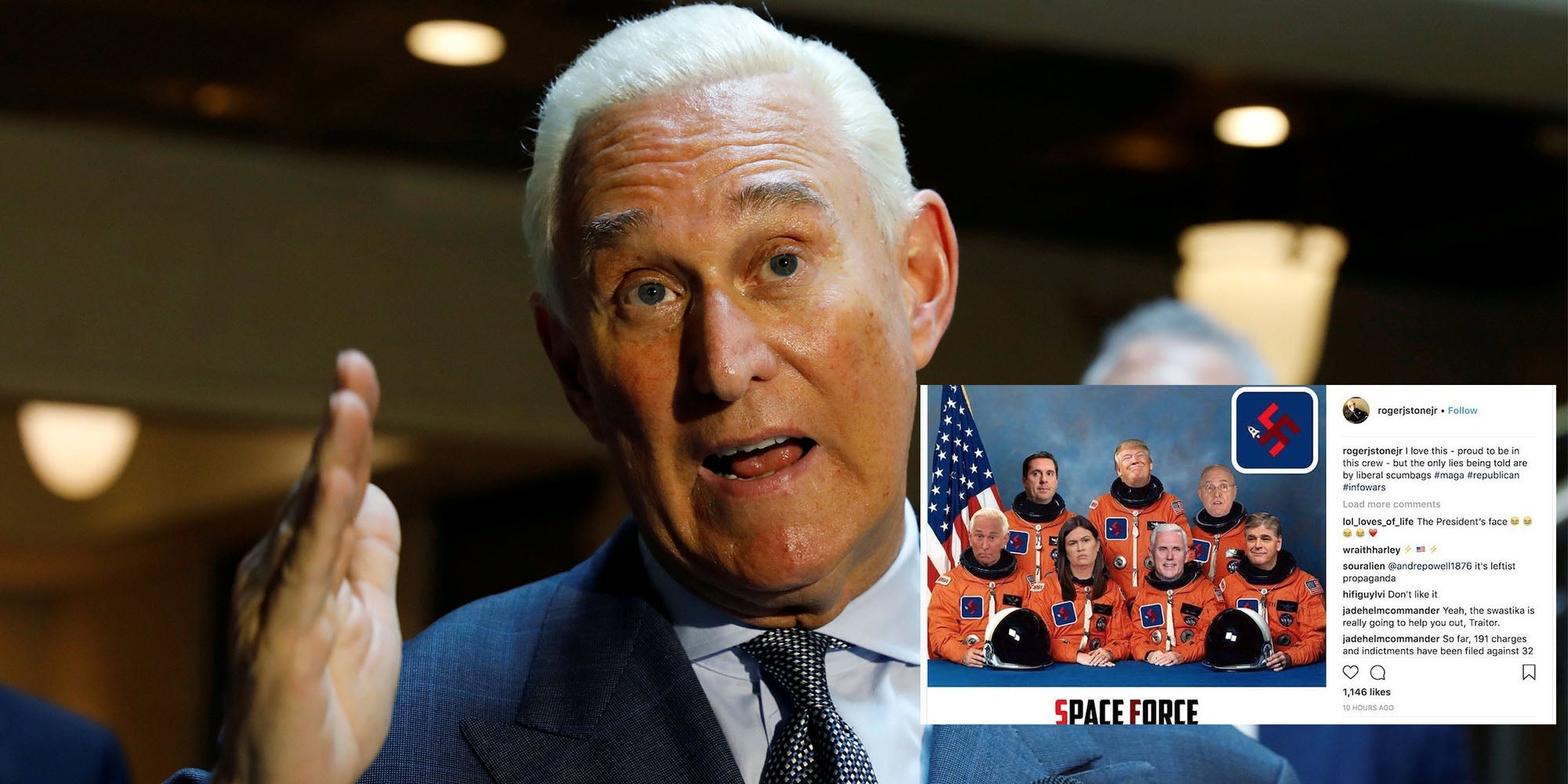 Trump confidant Roger Stone accidentally shares a meme of US president wearing a ...2000 x 1000
