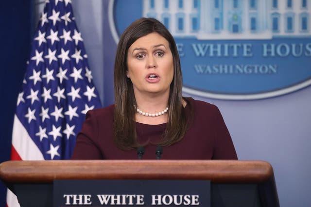 White House Press Secretary Sarah Huckabee Sanders speaks to the media in the White House Briefing Room