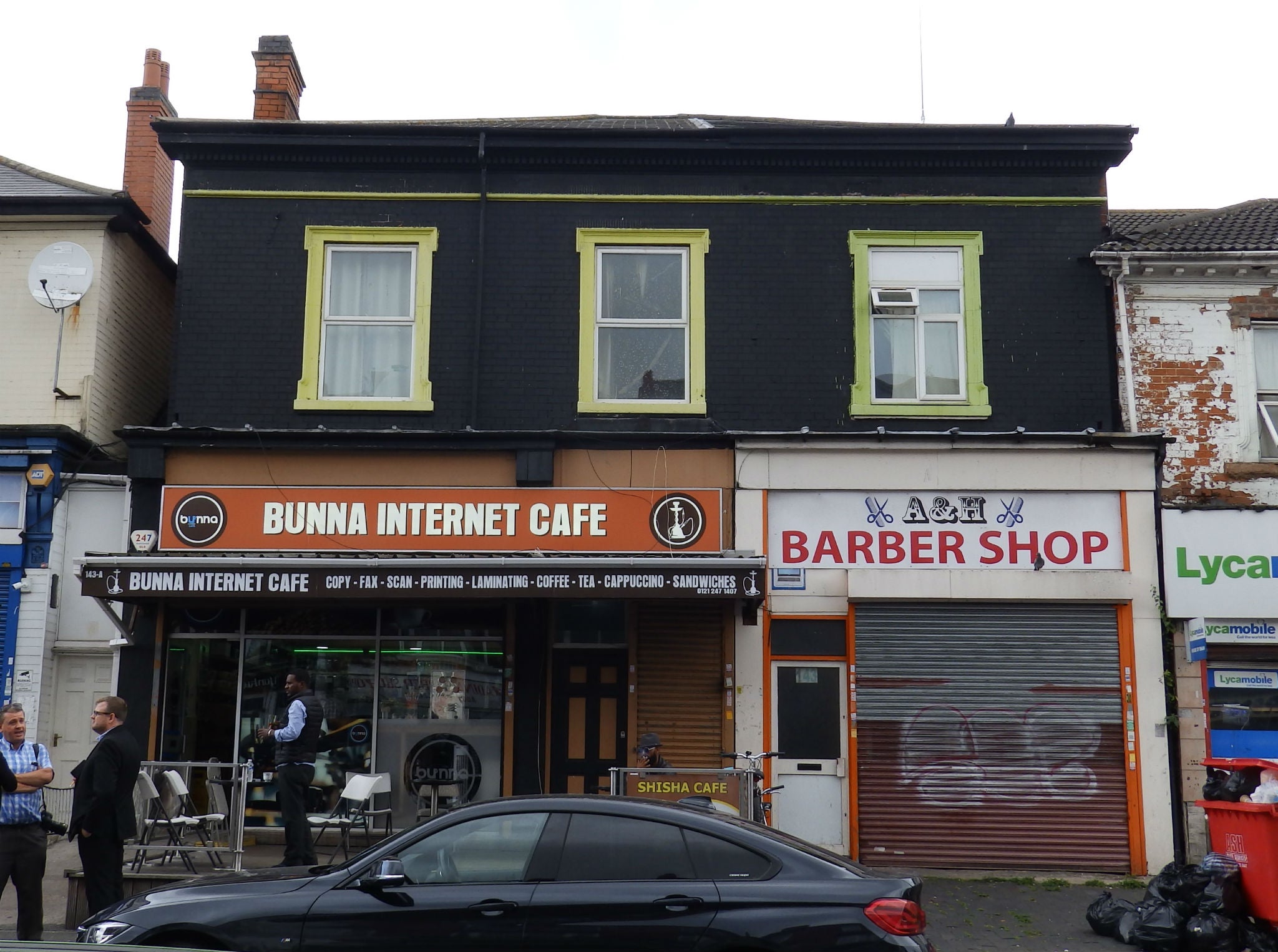 Police searched a flat above an internet cafe and barbers’ shop in Sparkbrook, Birmingham