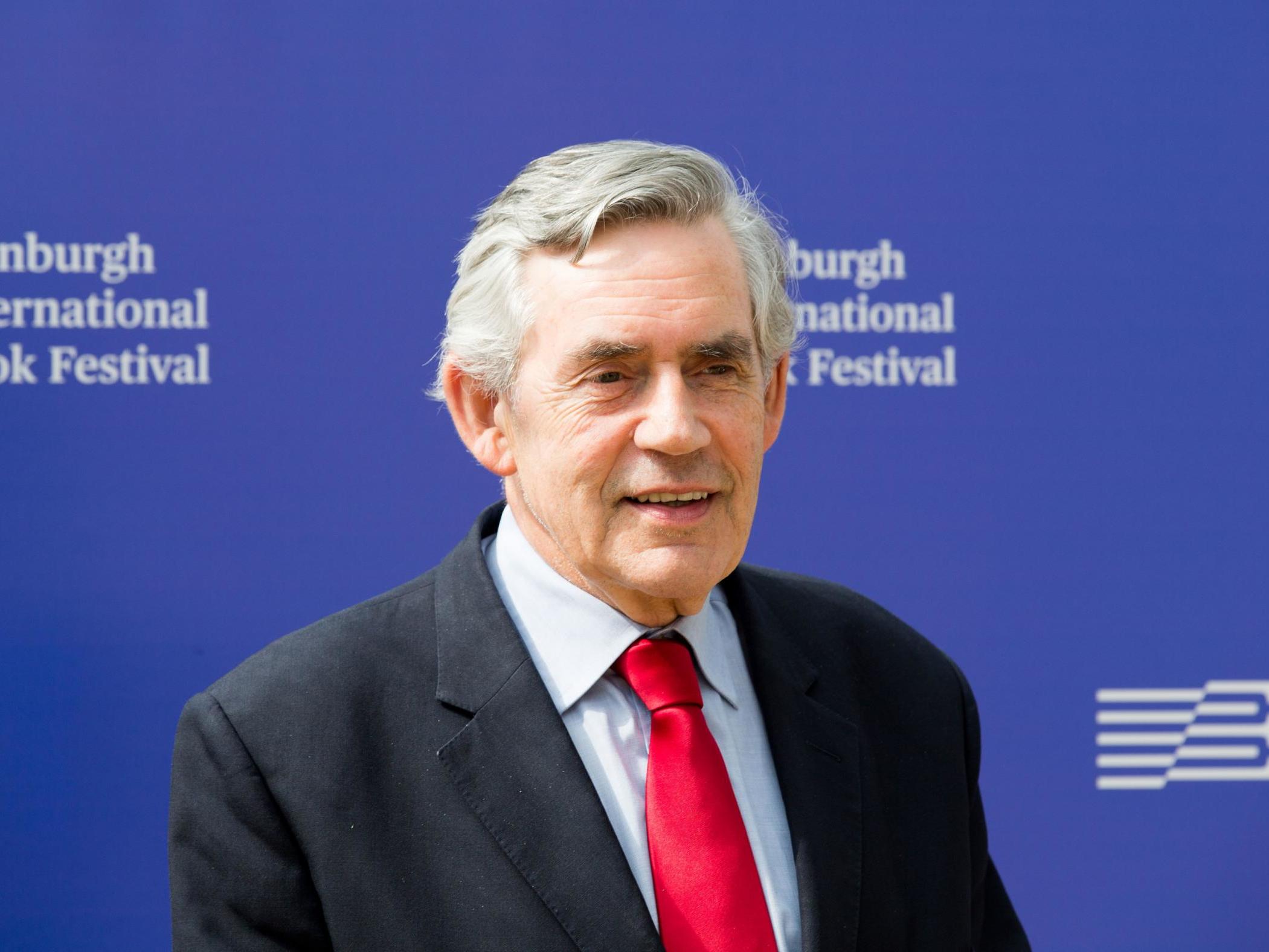 Former PM Gordon Brown appearing at the Edinburgh International Book Festival