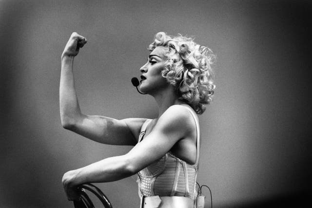 Madonna during her Blonde Ambition world tour