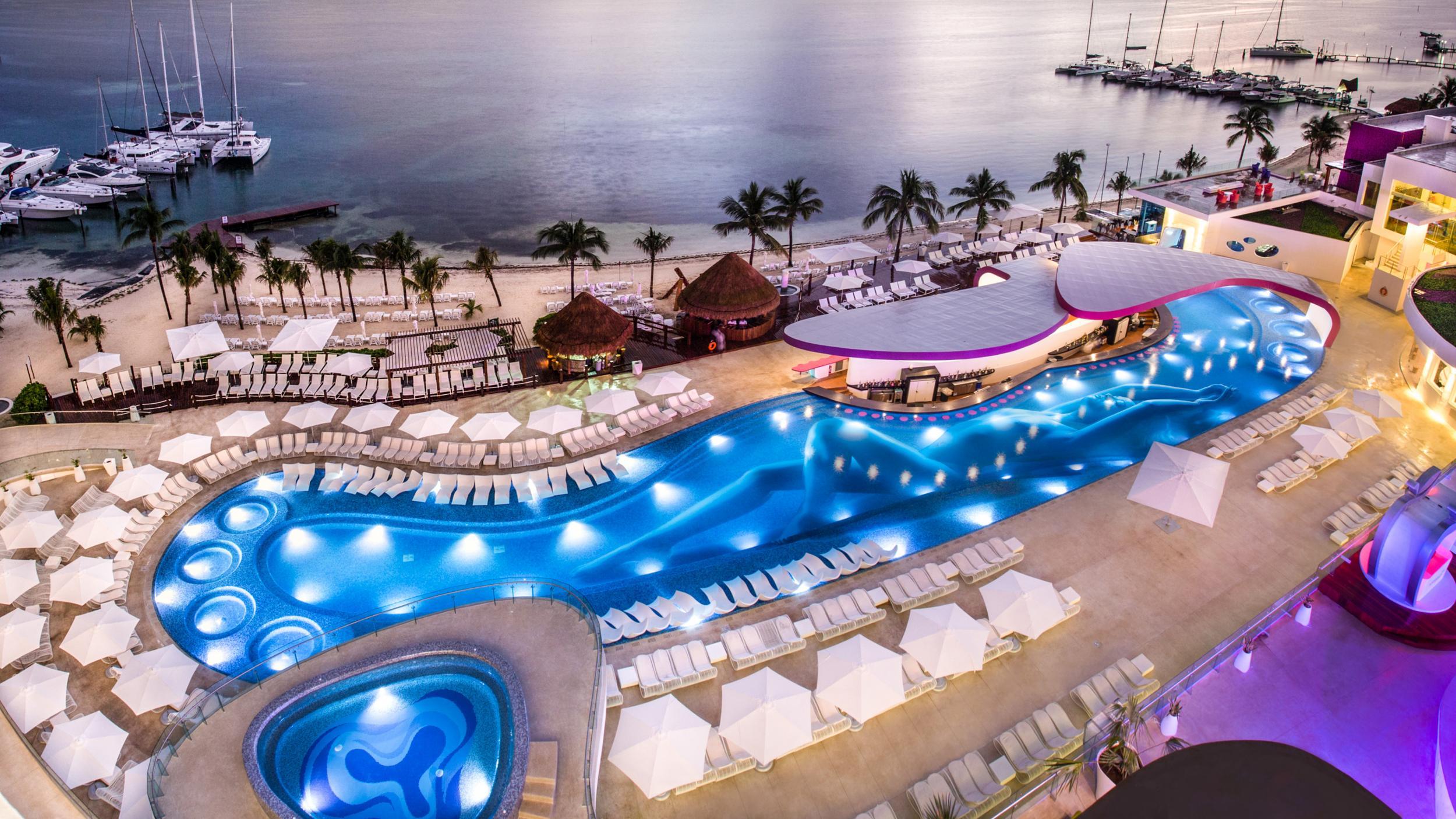 One of the "play" resorts on offer - Temptation Cancun Resort in Mexico