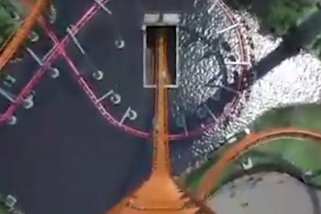 A simulation of the world's tallest dive rollercoaster opening in Canada