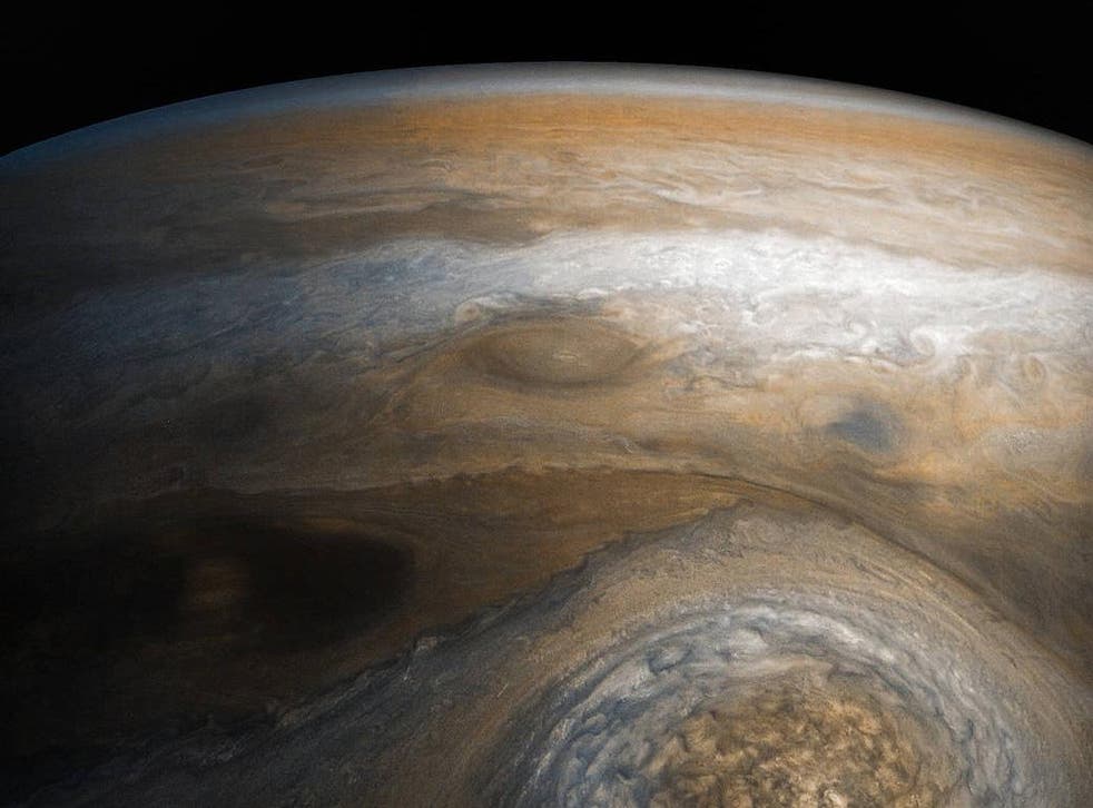 The hydrogen gas inside Jupiter is subjected to pressures 6 million times higher than Earth’s atmosphere
